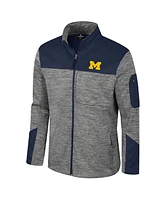 Colosseum Men's Gray/Navy Michigan Wolverines Guard Full-Zip Jacket