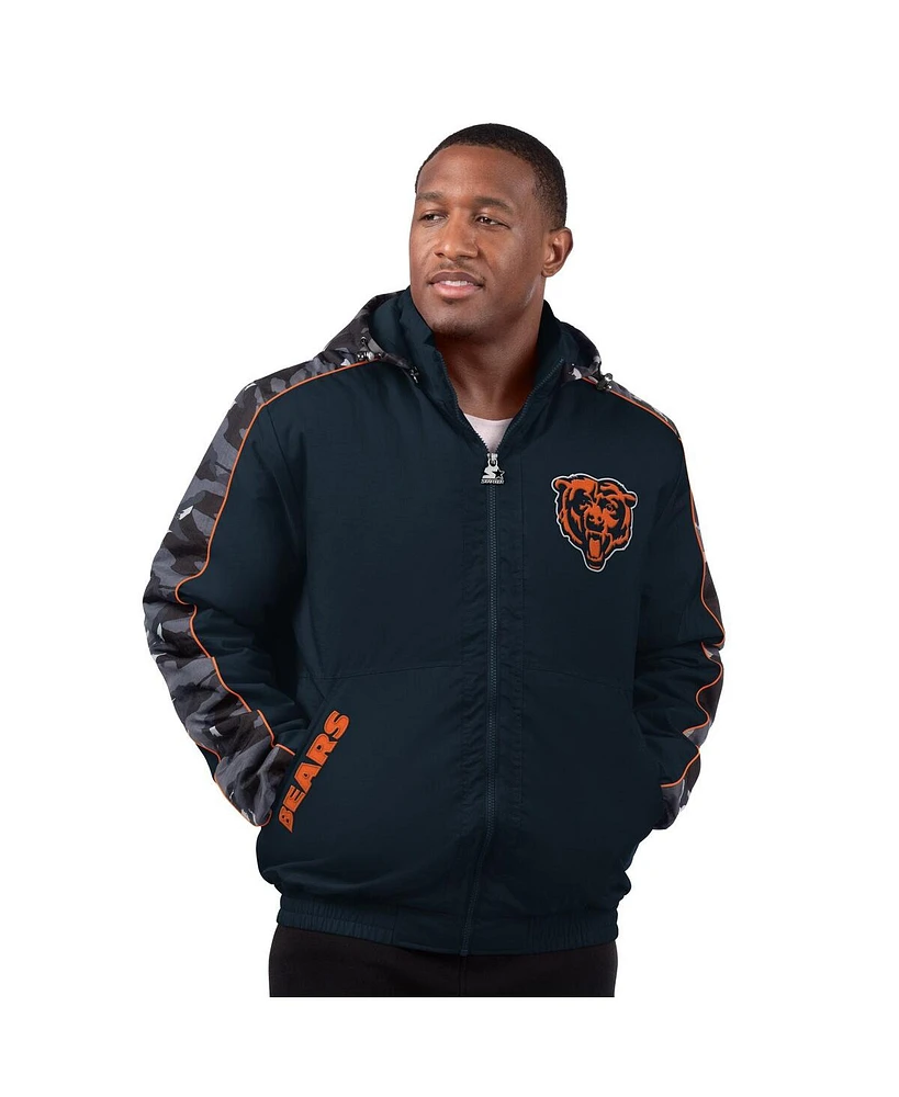 Starter Men's Navy Chicago Bears Thursday Night Gridiron Full-Zip Jacket