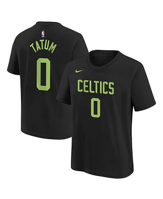 Nike Big Boys and Girls Jayson Tatum Black Boston Celtics 2024/25 City Edition Name Number T-Shirt