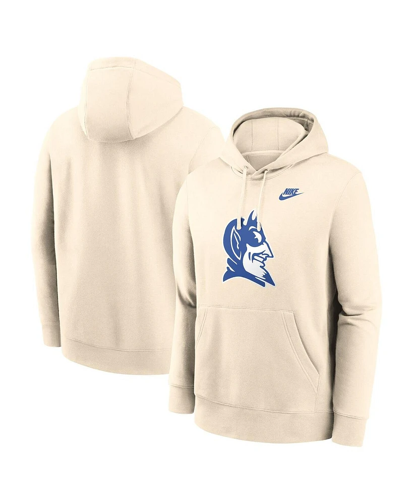 Nike Men's Cream Duke Blue Devils Vault Logo Pullover Hoodie