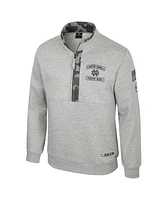 Colosseum Men's Heather Gray Notre Dame Fighting Irish Oorah Oht Military Appreciation Fleece Quarter-Zip Jacket