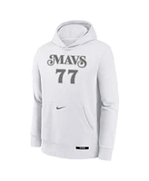 Nike Big Boys and Girls Luka Doncic White Dallas Mavericks 2024/25 City Edition Name Number Pullover Hoodie