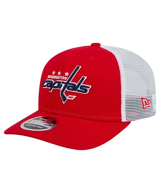 New Era Men's Red/White Washington Capitals Core Trucker 9SEVENTY Stretch-Snap Hat