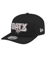 New Era Men's Black San Antonio Spurs Statement Edition Jersey Hook 9SEVENTY Stretch-Snap Hat