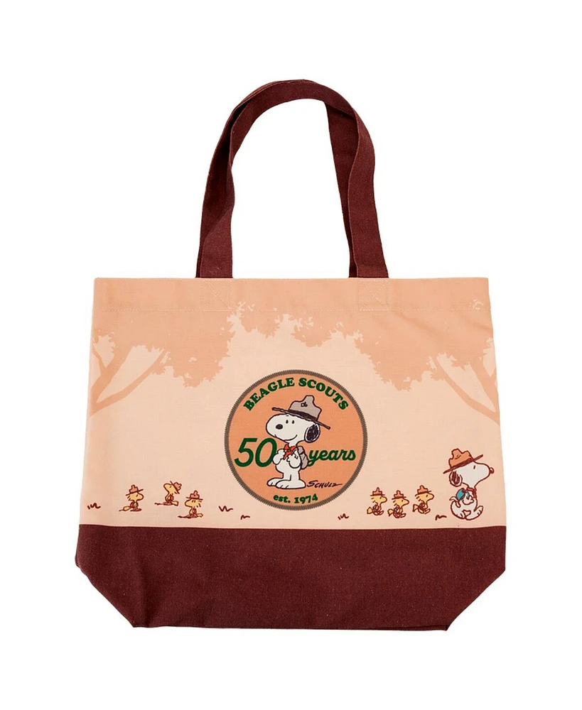 Loungefly Snoopy Beagle Scouts 50th Anniversary Canvas Tote Bag