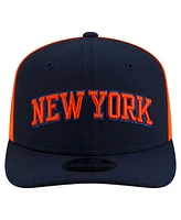 New Era Men's Navy New York Knicks Statement Edition Jersey Hook 9SEVENTY Stretch-Snap Hat