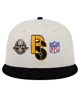 New Era Men's Cream/Black Pittsburgh Steelers Corduroy 59FIFTY Fitted Hat