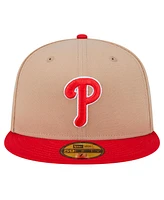 New Era Men's Khaki Philadelphia Phillies 59FIFTY Fitted Hat