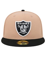 New Era Men's Tan Las Vegas Raiders Logo Main 59FIFTY Fitted Hat