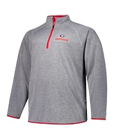 Fanatics Men's Charcoal Georgia Bulldogs Raglan Big Tall Quarter-Zip Top