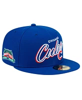 New Era Men's Royal Chicago Cubs Script Sided 59FIFTY Fitted Hat