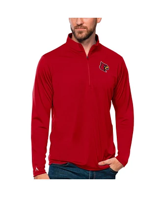 Antigua Men's Red Louisville Cardinals Tribute Quarter-Zip Top
