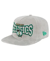 New Era Men's Gray Boston Celtics Throwback Corduroy Golfer Snapback Hat