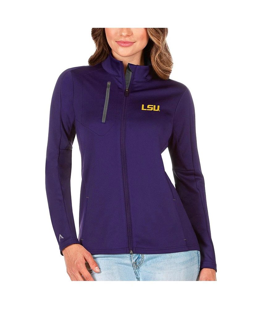 Antigua Women's Purple/Graphite Lsu Tigers Generation Full-Zip Jacket