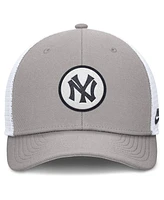 Nike Men's Gray New York Yankees Cooperstown Collection Rise Trucker Adjustable Hat