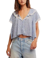 Free People Women's Truly Yours Printed Blouse - Ivory Combo