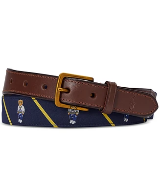 Polo Ralph Lauren Men's Bear Leather-Trim Belt