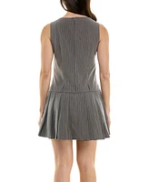 City Studios Juniors' Pinstripe Pleated-Skirt Mini Dress