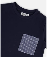 Deux par Toddler Boys Short Sleeve Tee With Pocket Navy Blue - Toddler|Child