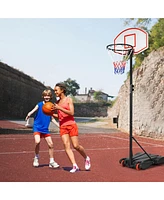 Gymax Basketball System Hoop Stand Backboard w/ Adjustable Height Wheels & 2 Nets