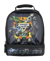 Monster Jam Grave Digger Megalodon Pirate's Curse Dual Compartment Lunch Box Bag