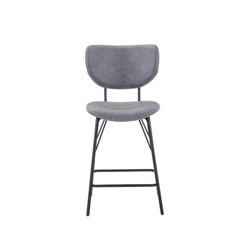 Jofran Modern Faux Leather Split-Back Upholstered Counter Height Barstool (Set of 2)