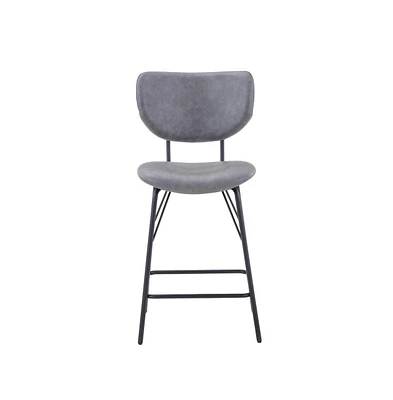 Jofran Modern Faux Leather Split-Back Upholstered Counter Height Barstool (Set of 2)