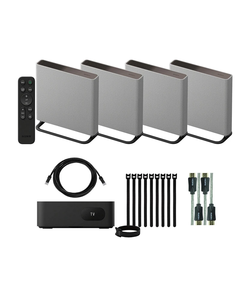 Sony Bravia Theater Quad with Cable Ties, 4K Hdmi Cables, and Cat5 Cable bundle