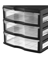 Life Story 3 Drawer Stackable Shelf Organizer Plastic Storage Drawers