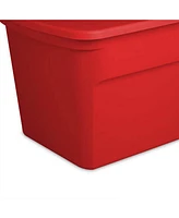 Sterilite 30 Gallon Durable Stacking Seasonal Storage Tote, Red (6 Pack)