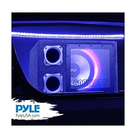 Pyle Subwoofer Box System, 12'' Vented Enclosure, 600W Max, Led Lights