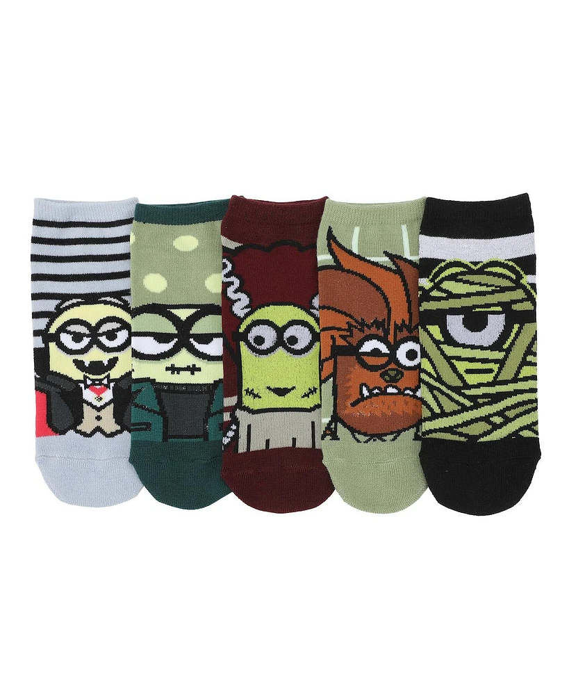 Minions Women's Despicable Me Classic Monsters Costumes 5-Pair Ankle Socks