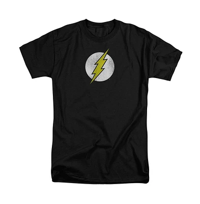 Dc Flash Mens Dc Comics Flash Flash Logo Distressed Short Sleeve Adult Tall Tee / T-Shirt