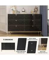 Boyel Living Wooden 6-Drawer Storage Cabinet Table