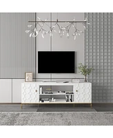 Boyel Living Versatile Tv Stand with Elegant Honeycomb Design and Ample Storage