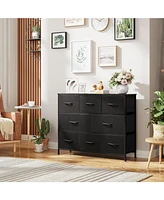 Wlive Fabric Dresser for Bedroom - Storage Drawer Unit as Tv Stand 32-43 inch TVs