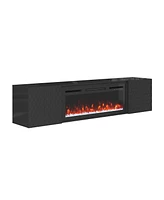 Boyel Living Wall Mounted Tv Stand with 36 inches Electric Fireplace Room Storage Table