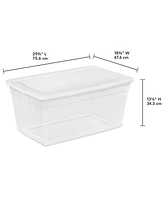 Sterilite 90 Quart Storage Box Container with Clear Base & White Lid