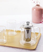 Oolong Glass 3-Piece Teapot and Mug Set