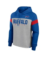 Fanatics Women's Heather Gray/Royal Buffalo Bills Bold Play Call Pullover Hoodie