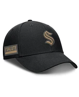 Fanatics Men's Black Seattle Kraken Authentic Pro Military Appreciation Adjustable Hat