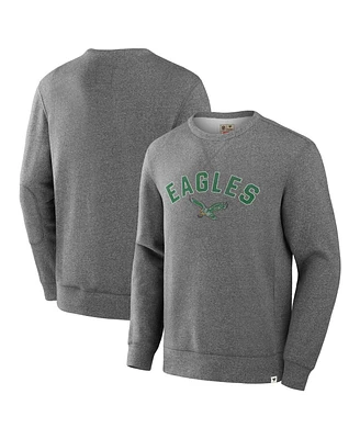 Fanatics Men's Heather Gray Philadelphia Eagles Loop Terry Pullover Sweatshirt