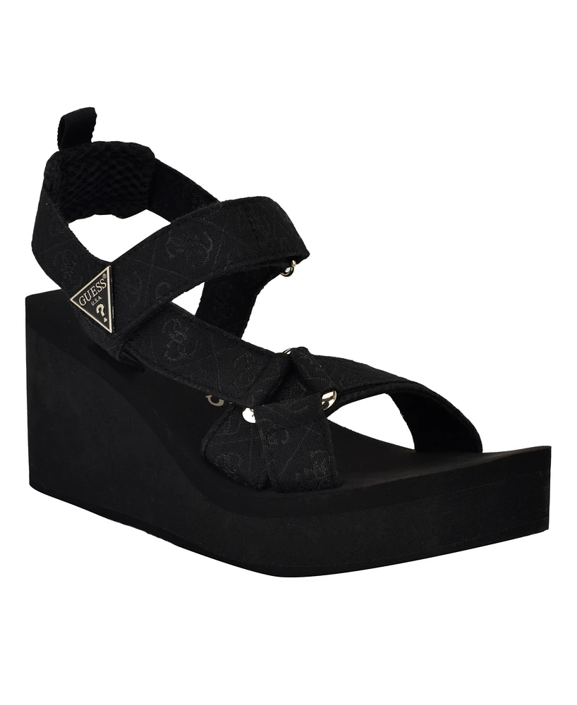 Guess Women's Daysa Quattro-g Strappy Eva Wedge Sandals