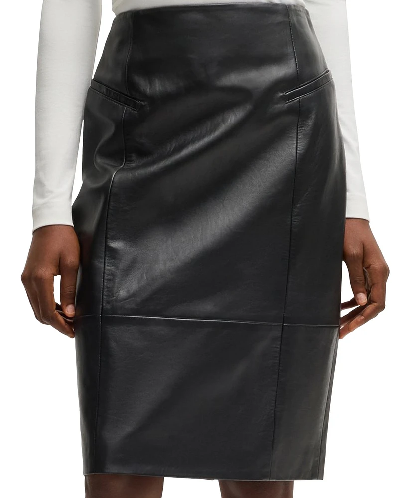 Boss by Hugo Women's Lustrous Leather Pencil Skirt
