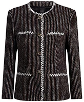 Boss by Hugo Women's Multicolored Boucle Slim-Fit Blazer