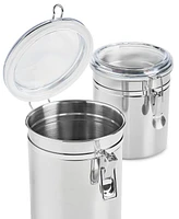 Arch Studio Stainless Steel Clamp-Lid Canisters, Set of 2, Exclusively at Macy's