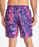 Club Room Men's Tropical Toile Drawstring 7" Swim Trunks, Exclusively at Macy's