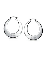 Bling Jewelry Simple Large Hoop Huggie Earrings Sterling Silver Hinged Notched Post 1.25 Inch