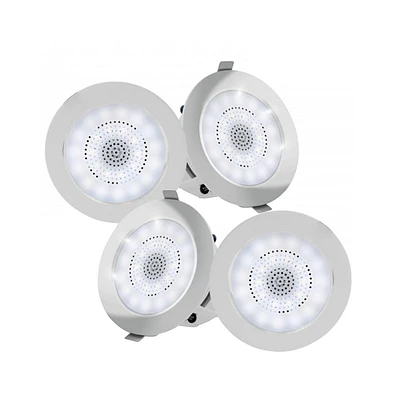 Pyle 3.5" Bluetooth Ceiling / Wall Speaker Kit - (4) Aluminum Frame 2-Way Speakers with Built-in Led Lights