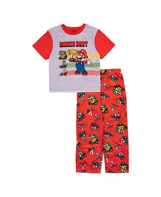 Nintendo Big Boys Short Sleeve Tee and Pant, 2-Piece Pajama Set